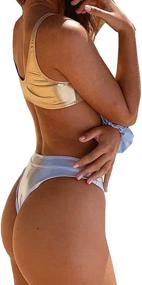 img 2 attached to YAUASOPA Metallic Glitter Swimsuit Beachwear Women's Clothing via Swimsuits & Cover Ups
