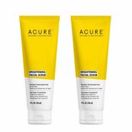 acure brightening facial scrub with sea kelp & french green clay - 2 pack of 4 fl oz each - ideal for all skin types - softens, detoxifies, and cleanses логотип