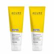 acure brightening facial scrub with sea kelp & french green clay - 2 pack of 4 fl oz each - ideal for all skin types - softens, detoxifies, and cleanses logo