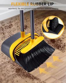 img 1 attached to Long Handle Broom And Dustpan Combo Set For Effective Indoor Floor Cleaning - Perfect For Home, Kitchen, Office And Lobby Use