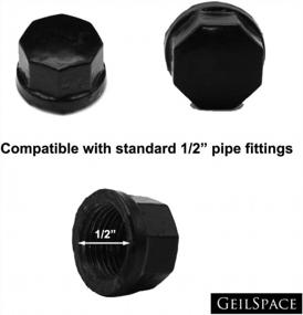 img 3 attached to 1/2" Black Malleable Iron Pipe Fittings For DIY Industrial Shelving & Decor - GeilSpace Cap Vintage Furniture DIY