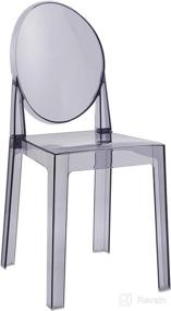 img 2 attached to 2xhome - Smoke Modern Ghost Side Chair: Stylish Mid Century Dining Room Chair with Armless Accent Seat & Lounge Appeal