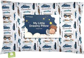 img 4 attached to Organic Cotton Toddler Pillow & Pillowcase - 13X18 My Little Dreamy Kids Sleeping, Travel & Bed Pillows (Vroom)