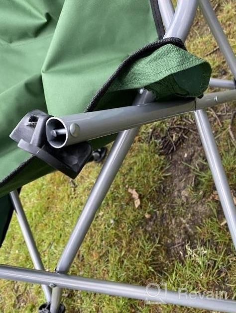 img 1 attached to Sportneer Heavy Duty Camping Chair With Cup Holders, Pillow, And Reclining Adjustable Back, Supporting Up To 350Lbs For Hiking, Picnic, Fishing, Tailgating review by Pat Slater