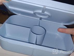 img 6 attached to Удобная для детей коробка Jeopace Bento с 4 отделениями, микроволновой печью / морозильной камерой / посудомоечной машиной и посудой в комплекте - идеально подходит для детских обедов (светло-фиолетовый)