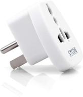 universal grounded type-b plug adapter for usa/canada - travel essential - 1 pack, white logo