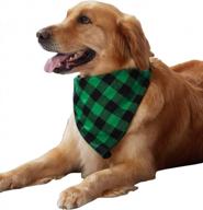 milumia pet plaid bandana for medium large dogs scarf bibs kerchief pet accessories green medium logo