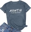 women's blessed aunt tee shirt: egelexy casual short sleeve letter print funny tops gift logo