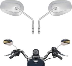 img 4 attached to 🔍 Chrome Rear View Side Mirrors for Harley Davidson Road King Sportster Street Electra Glide Softail Dyna Road Glide - Fits 1982-2022 Models