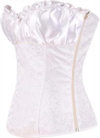 img 3 attached to YMING Womens Lace Up Boned Puffed Renaissance Overbust Bustier Stain Bodyshaper Tops Plus Size