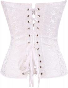 img 2 attached to YMING Womens Lace Up Boned Puffed Renaissance Overbust Bustier Stain Bodyshaper Tops Plus Size