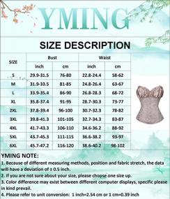 img 1 attached to YMING Womens Lace Up Boned Puffed Renaissance Overbust Bustier Stain Bodyshaper Tops Plus Size