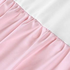 img 2 attached to Microfiber Pompom Crib Skirt 14'' Drop - Baby Boys Girls Nursery Bedding Toddler Ruffled Pink By TILLYOU