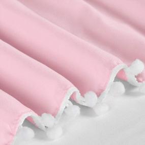 img 1 attached to Microfiber Pompom Crib Skirt 14'' Drop - Baby Boys Girls Nursery Bedding Toddler Ruffled Pink By TILLYOU