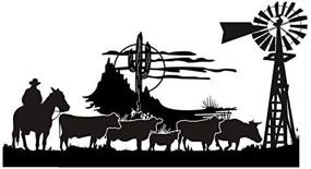 img 1 attached to Cowboy Western Scene Decal Sticker