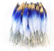 50 colorful gold goose feathers for art and craft - 4-6 inches - perfect for party decoration, clothing accessories, and more - royal blue and gold duck feathers logo