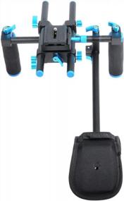 img 1 attached to DSLR Camera/Camcorder Shoulder Support Rig With Curved Pad & Dual-Hand Handgrips By Annsm Professional Video For Sony Nikon Canon.