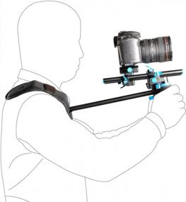 img 2 attached to DSLR Camera/Camcorder Shoulder Support Rig With Curved Pad & Dual-Hand Handgrips By Annsm Professional Video For Sony Nikon Canon.