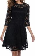3/4 sleeve lace fit & flare midi cocktail dress for women - perfect for parties, weddings and more, by noctflos logo