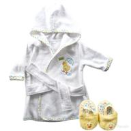 👶 luvable friends baby cotton terry bathrobe in yellow: cozy unisex one-size fit! logo