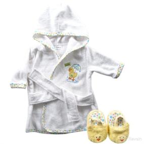 img 1 attached to 👶 Luvable Friends Baby Cotton Terry Bathrobe in Yellow: Cozy Unisex One-Size Fit!