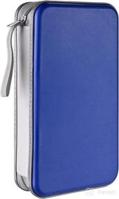 img 4 attached to 🔵 Durable and Portable LIOVODE DVD Case - Organize and Safeguard up to 96 CDs and DVDs in a Stylish Blue Wallet Holder for Car!