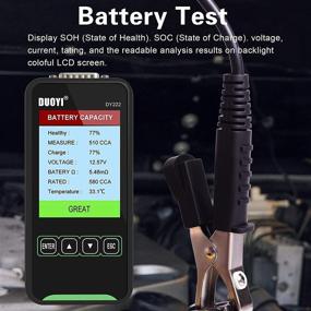 img 3 attached to 🚗 Car Battery Tester for Men - 12V 24V, 100-2000 CCA, Supports Charging/Start Test and Ambient Temperature Detection, Data Playback Automotive Tool for Car, Truck, Motorcycle, ATV, Boat