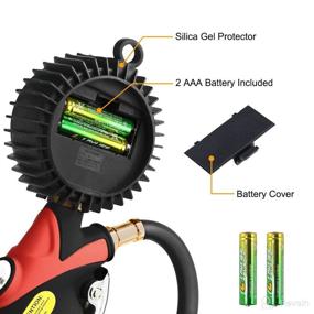 img 2 attached to 🚗 High-Performance Digital Tire Inflator: 255PSI Air Chuck, LCD Display, 0.1 Resolution Pressure Gauge. Reliable Heavy Duty Air Compressor Accessories with Rubber Hose and Quick Connect Coupler. Perfect Men's Gift!
