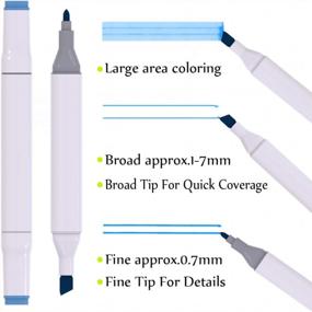 img 2 attached to ADAXI Double-Ended Sketch Markers - 30 Blue Tone Colors For Art Creation And Illustration