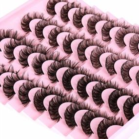 img 2 attached to Get The Perfect Look With Newcally False Eyelashes - 20 Pairs Of Mink D-Curl Strip Lashes For A Natural And Fluffy Wispy Effect