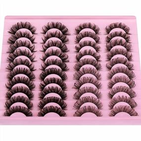 img 1 attached to Get The Perfect Look With Newcally False Eyelashes - 20 Pairs Of Mink D-Curl Strip Lashes For A Natural And Fluffy Wispy Effect