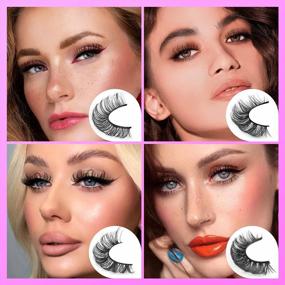 img 3 attached to Get The Perfect Look With Newcally False Eyelashes - 20 Pairs Of Mink D-Curl Strip Lashes For A Natural And Fluffy Wispy Effect