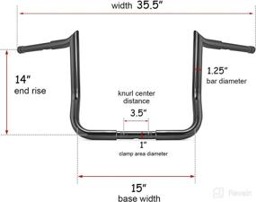 img 3 attached to WeiSen 14&#34; Rise Monkey Bar Ape Hangers Handlebar - Gloss Black, 1-1/4&#34; Handle Bars Compatible with Harley Touring Street Glide FLHX &amp; Electra Glide FLH (1986-2022)