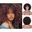 burgundy red afro kinky curly wigs for black women with hair bangs - premium synthetic full wigs by kalyss logo