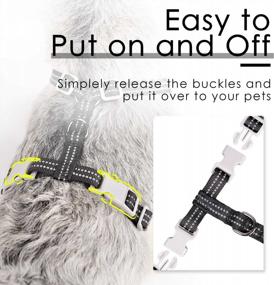img 1 attached to Reflective Soft Mesh No-Pull Puppy Harness, Over-Head Design For Choke-Free Walking. Ideal For Small/Medium Dogs And Cats. Breathable And Ventilated (Black, Size M)