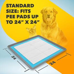 img 2 attached to Stress-Free Potty Training With Skywin Dog Puppy Pad Holder Tray - No Spill Pee Pad Holder For Dogs - Easy To Clean And Store, Suitable For Most Training Pads (Dark Grey)