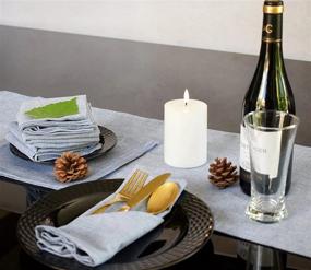 img 2 attached to Blue Chambray Table Runner - Add Style To Your Dining Décor (14 X 108)