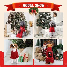 img 2 attached to XXS Red Reindeer Ugly Christmas Dog Sweater ABRRLO Pet Holiday Warm Knitwear Jumper Clothes For Small Medium Dogs