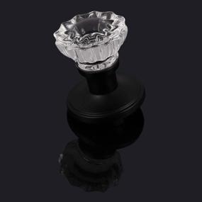img 1 attached to Add Sparkle And Style To Your Home With KNOBWELL'S Crystal Dummy Door Knob - Matte Black Rosette And Faceted Glass Design.