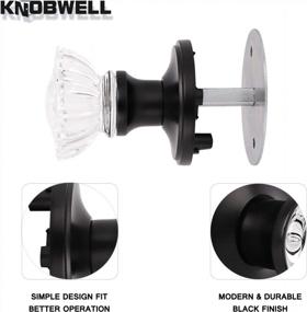 img 2 attached to Add Sparkle And Style To Your Home With KNOBWELL'S Crystal Dummy Door Knob - Matte Black Rosette And Faceted Glass Design.