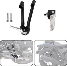 img 4 attached to 🏍️ Motorcycle Rear Folding Foot Pegs Kit for Rebel CMX 500 300 2017-2022 (2017-2022) - Enhanced Rear Passenger Footrest Pedal