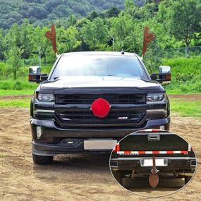 img 2 attached to 🦌 Hooqict Car Reindeer Antlers & Nose Decorations Set – Festive Christmas Car Decor for SUV Trucks Vans with Red Nose & Tail