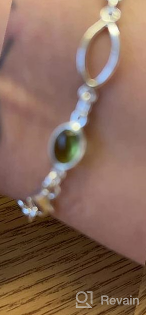 img 1 attached to 💎 Sterling Silver Cabochon Peridot Bracelet - Elegant Jewellery Gift from SilverStarJewel review by Julie Silva