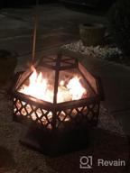 img 1 attached to Outdoor Hexagonal Fire Pit With Flame-Retardant Mesh Lid - 24 Inch Wood Burning Bonfire Steel Firebowl For Backyard, Patio, Garden, Beach, Camping, And Picnics By F2C review by Eric Froedge