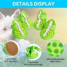 img 2 attached to SUNFURA Dog Shoes: Breathable Mesh Pet 🐾 Boots for Summer, Rugged Anti-Slip Sole, Paw Protector Sandals