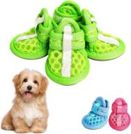 sunfura dog shoes: breathable mesh pet 🐾 boots for summer, rugged anti-slip sole, paw protector sandals логотип