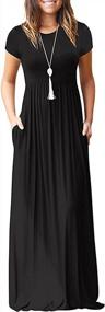 img 4 attached to Women'S Short Sleeve Plain Maxi Dress With Pockets - Loose Casual Long Dresses By GRECERELLE