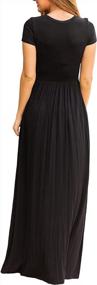 img 2 attached to Women'S Short Sleeve Plain Maxi Dress With Pockets - Loose Casual Long Dresses By GRECERELLE