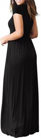 img 3 attached to Women'S Short Sleeve Plain Maxi Dress With Pockets - Loose Casual Long Dresses By GRECERELLE