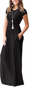 img 1 attached to Women'S Short Sleeve Plain Maxi Dress With Pockets - Loose Casual Long Dresses By GRECERELLE